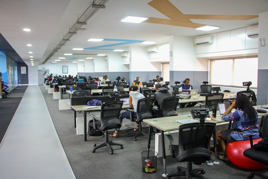 A section of Andela office space in Lagos