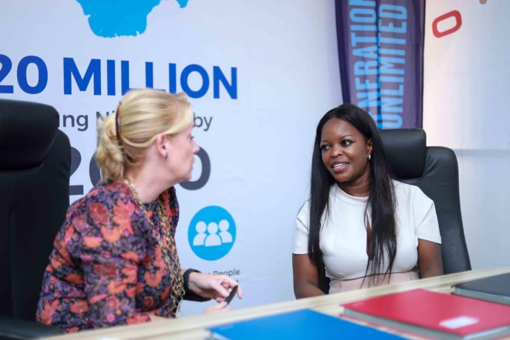 Jobberman Nigeria CEO Rolake Rosiji and Celine Lafoucriere, Lead & Chief of UNICEF
