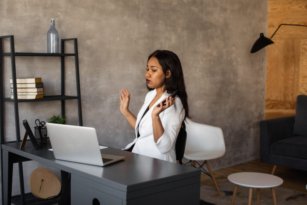 woman in a good location for virtual interview